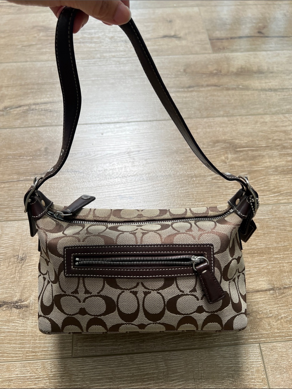 Y2K Coach Signature Canvas Brown Shoulder Bag